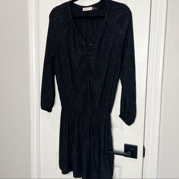 Ramy Brook Allie lace up Mini Dress Sz XS black snake print - Picture 3 of 8